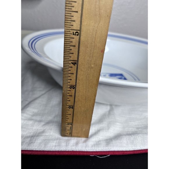 Pottery Barn Catch of the Day Serving Bowl Blue White Stripe 13" - Picture 7 of 7